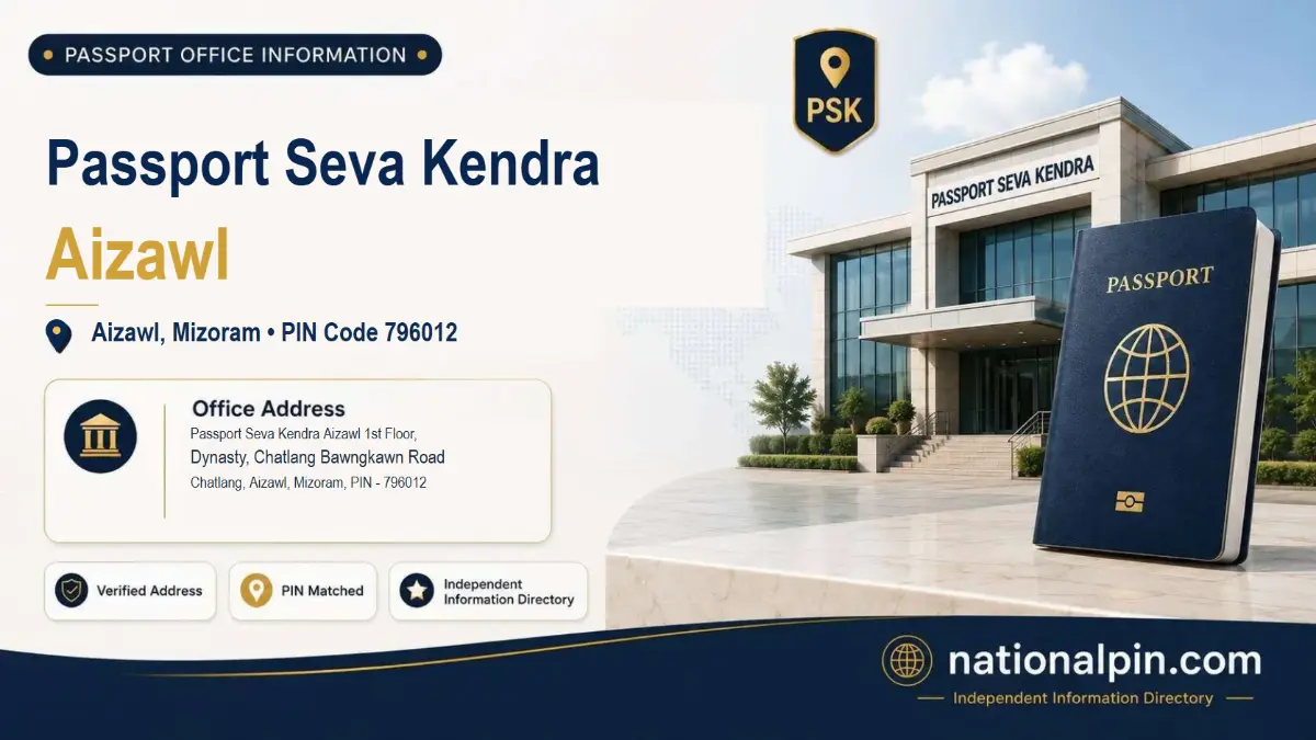 Passport Seva Kendra Aizawl, Aizawl, Mizoram, PIN Code 796012