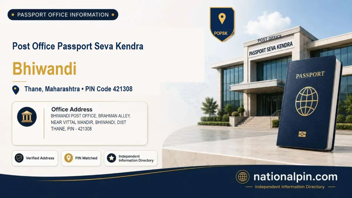 Post Office Passport Seva Kendra Bhiwandi, Thane, Maharashtra, PIN Code 421308