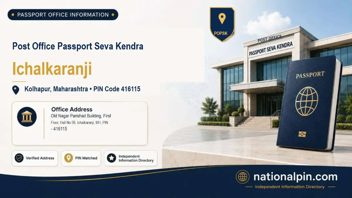 Post Office Passport Seva Kendra Ichalkaranji, Kolhapur, Maharashtra, PIN Code 416115