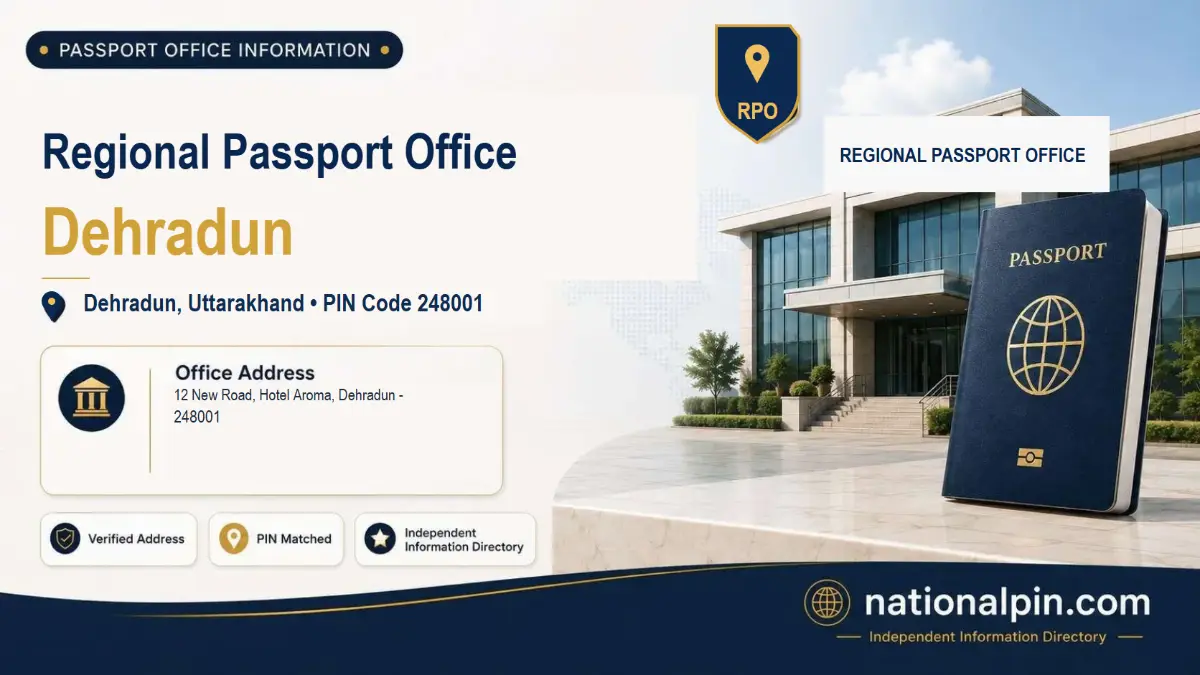 Regional Passport Office Dehradun, Dehradun, Uttarakhand, PIN Code 248001